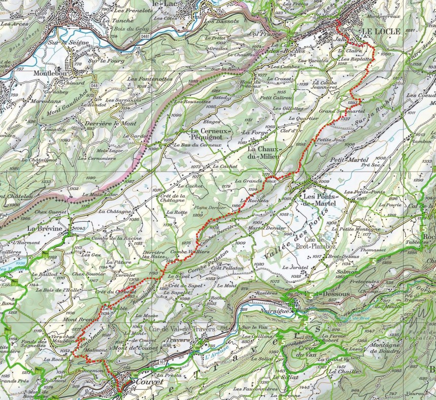 Cret du Cervelet marked map