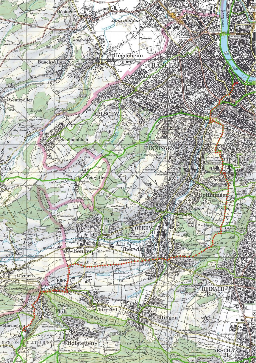 Basel to Mariastein route